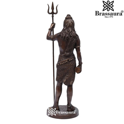 Brassaura™ Premium Brass Shiva Idol – Height 26 Inches & Weight 11 Kgs | Traditional Temple Statue