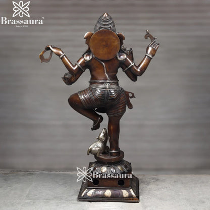 Brass Dancing Ganesha Weight 155 Kg & Height 66 Inch