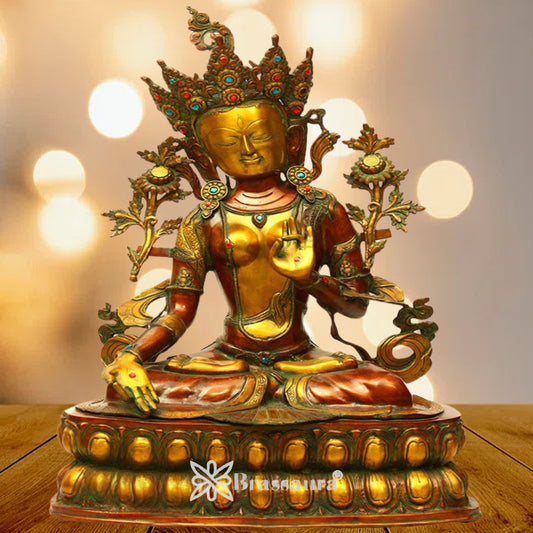 Brass Antique Tara Weight 34 Kg & Height 34.5 Inch