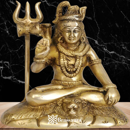 Brass Royal Golden Shiva Weight 2 Kg & Height 6 Inch