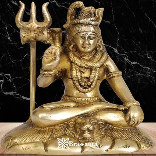 Brass Royal Golden Shiva Weight 2 Kg & Height 6 Inch