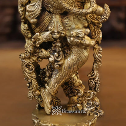 Brass Krishna Murti Weight 7.34 Kg And Height 34 Inch
