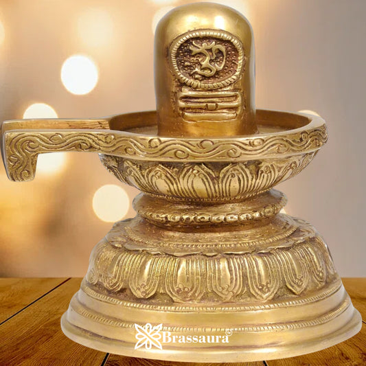 Brass Royal Golden Shivling Weight 2 Kg & Height 7 Inch