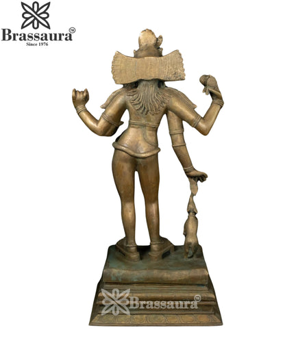 Bronze Antique Lord Bhikshatana Shiva Statue Weight 37 Kg And Height 30 Inch