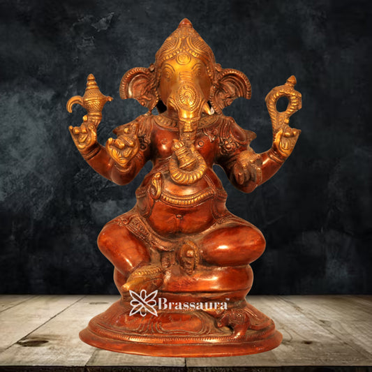Brass Ganesha Statue Weight 5.5 Kg & Height 12 Inch