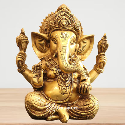 Brass Ganesha Statue Weight 2.3 Kg & Height 6 Inch