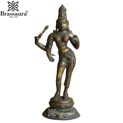Brass Aardhnareshwar Statue Weight 3.15 Kg And Height 13.5 Inch