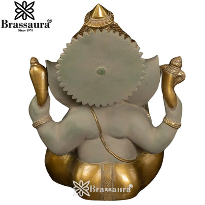 Brass Ganesha Statue Weight 9.2 Kg And Height 12 Inch