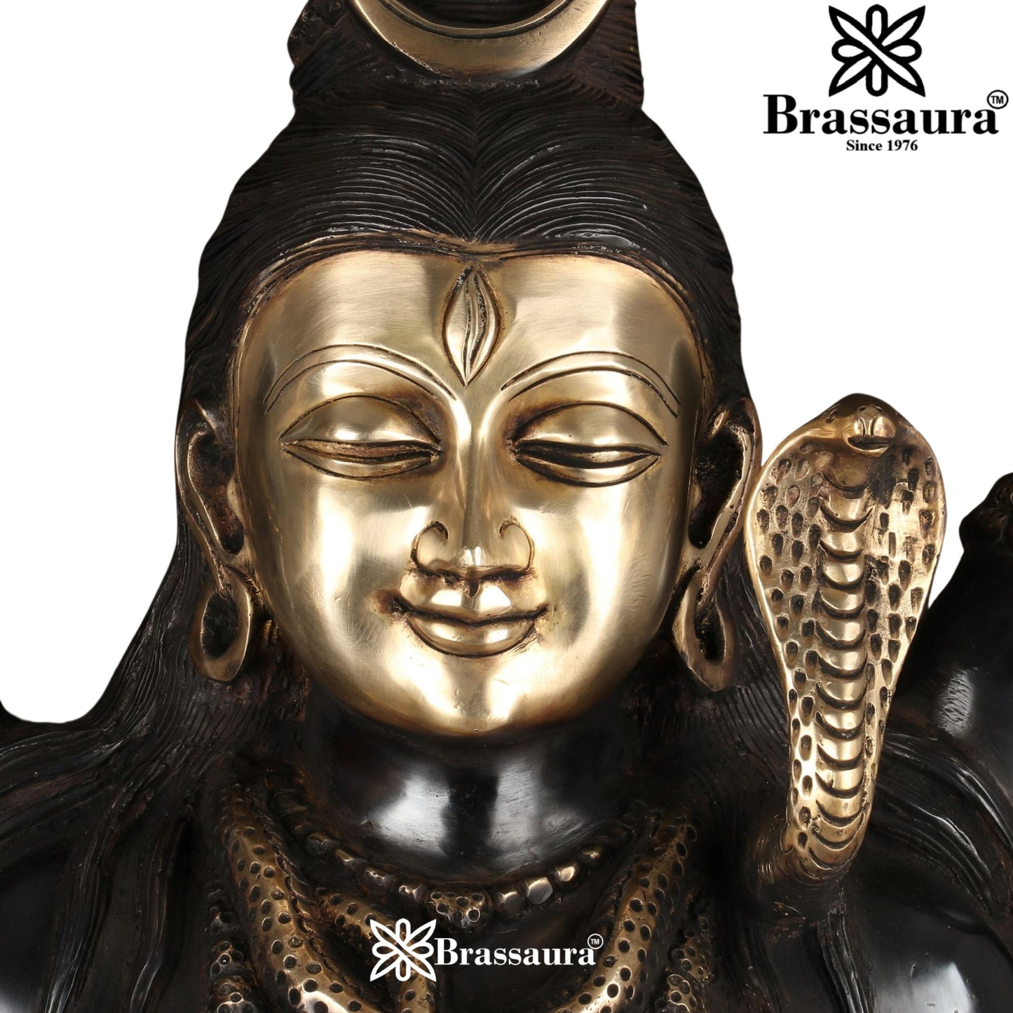 Brassaura™ Traditional Brass Lord Shiva Murti – Height 30 & Weight 48 Kgs | Sacred Home Accent