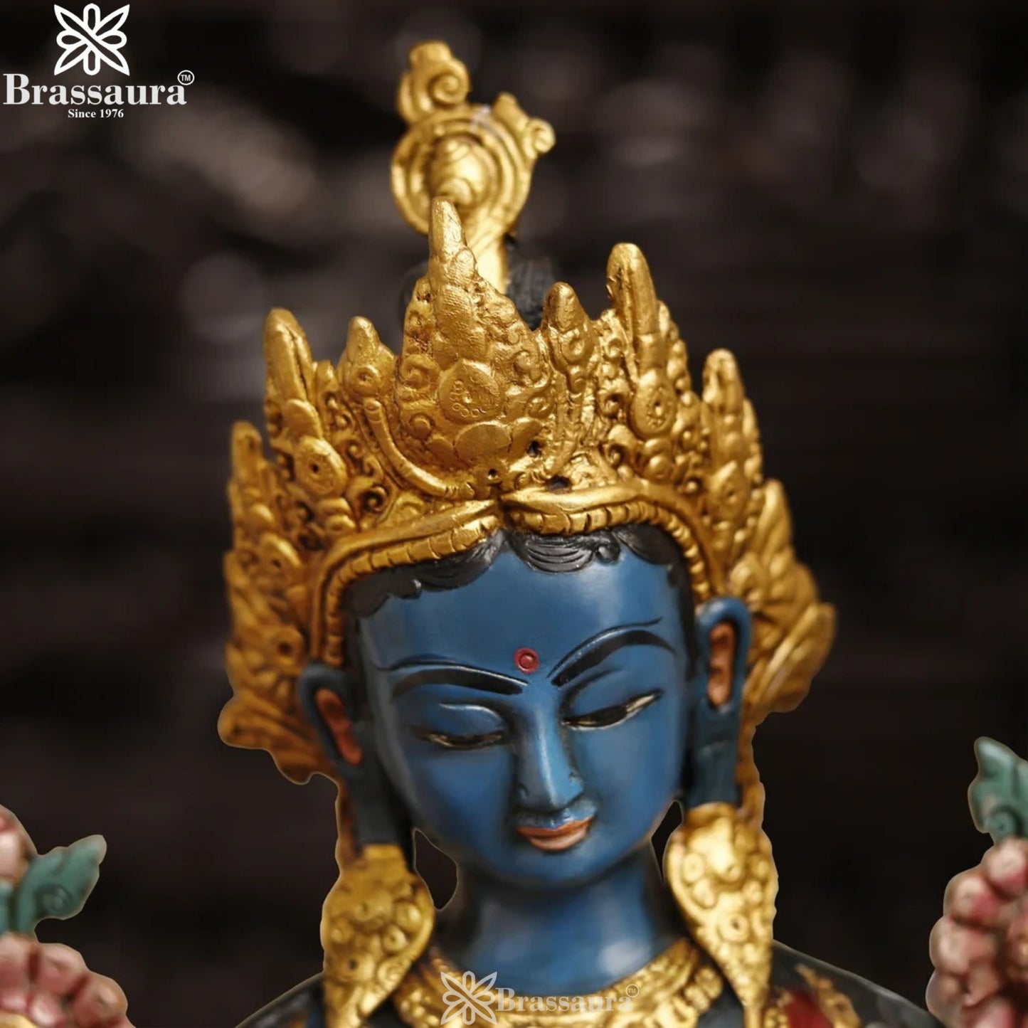 Brass Vintage Tara Statue Weight 7.26 Kg And Height 15.5 Inch