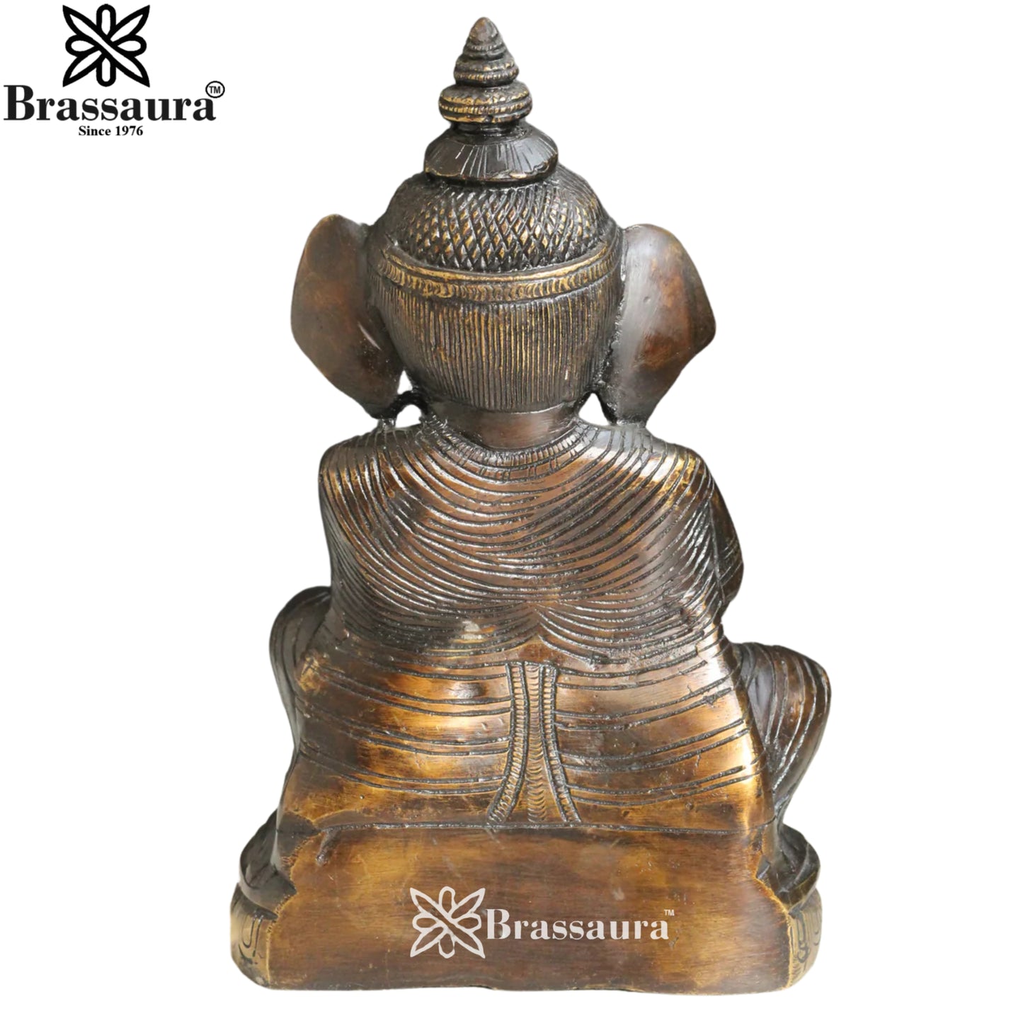 Brass Ganesha Write Mahabharat Statue Weight 2.5 Kg And Height 9.5 Inch