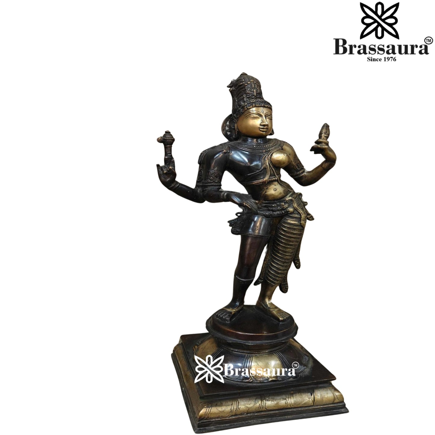Brass Classical Aardhnareshwar Statue Weight 10.7 kg & Height 23 Inch