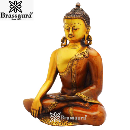 Brass Antique Buddha Weight 6 Kg & Height 12 Inch