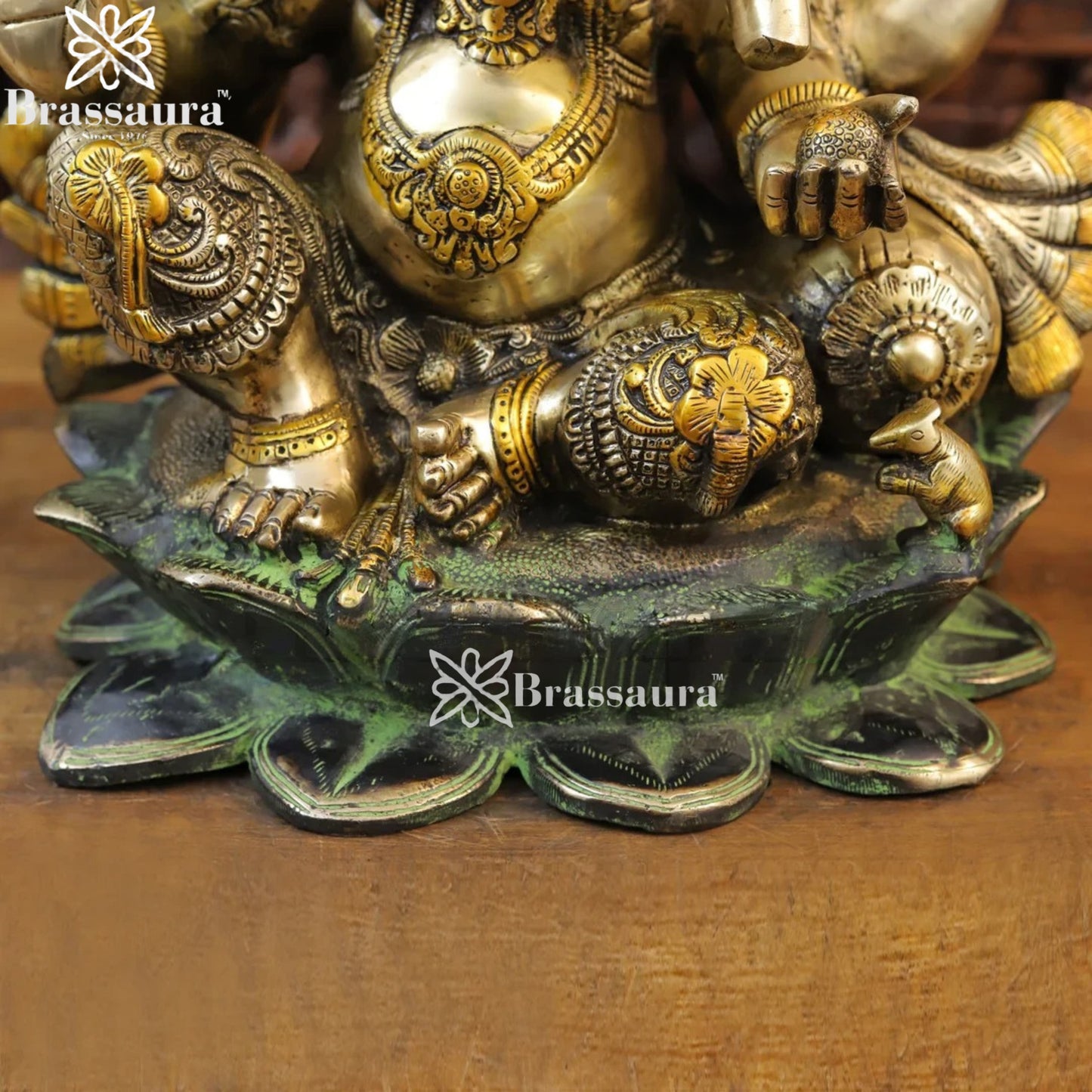 Brass Lotus Ganesha Weight 27.9 Kg & Height 21 Inch