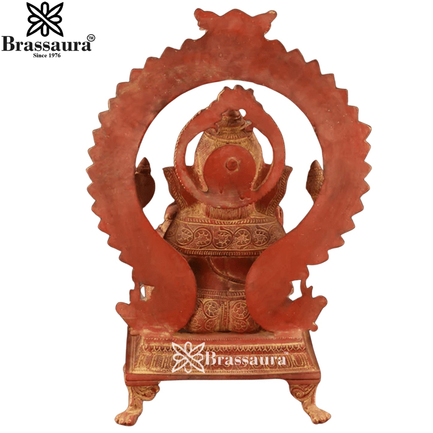 Brass Ring Ganesha Statue Weight 15.3 Kg & Height 19 Inch