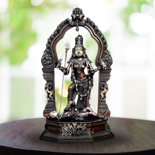 Brass Kali With Kirtimukha Frame Statue Weight 16 Kg And Height 22 Inch
