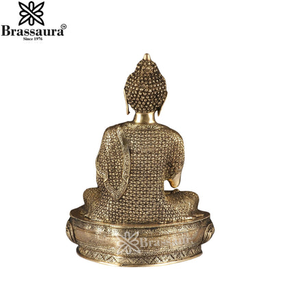 Brass Bhumisprasa Buddha Weight 11.6 kg & Height 16 Inch