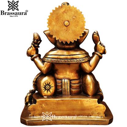 Brass Ganesha Statue Weight 10.6 Kg & Height 13 Inch