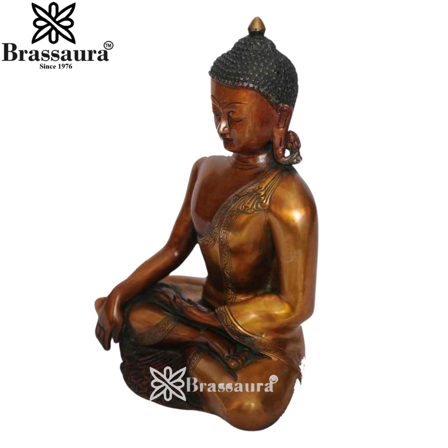 Brass Bhumisprasa Buddha Weight 6 kg & Height 13 Inch