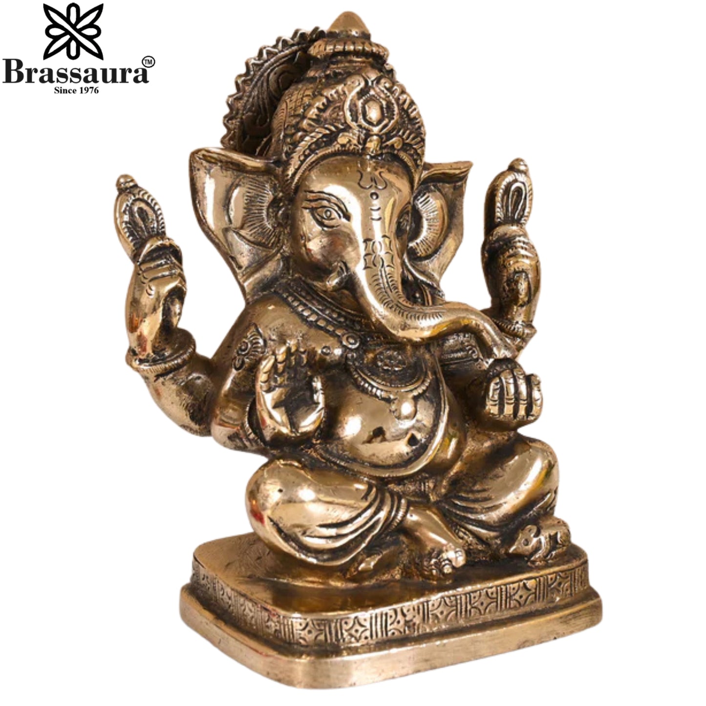 Brass Ganesha Statue Weight 3 Kg & Height 8 Inch