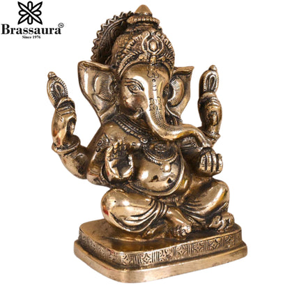 Brass Ganesha Statue Weight 3 Kg & Height 8 Inch