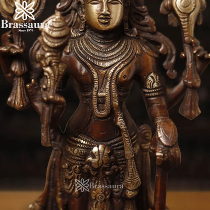Brass Vishnu Statue Weight 3.38 Kg And Height 12.5 Inch