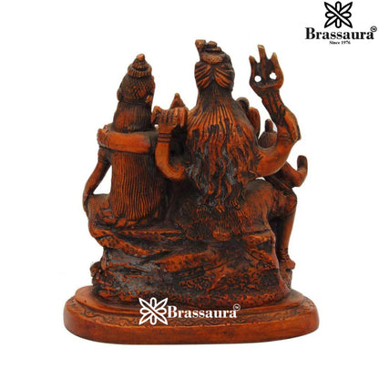 Brass Antique Shiv Family  Weight 1.4 Kg & Height 5 Inch