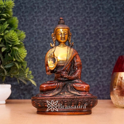 Brass Blessing Buddha Weight 0.95 kg & Height 6.25 Inch
