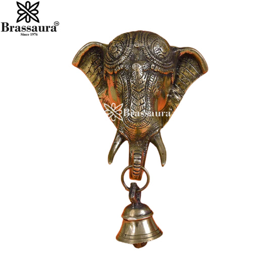 Brass Hanging Ganesha Bell Statue Weight 1.75 Kg & Height 8.5 Inch