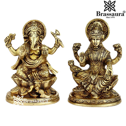 Brass Artistic Lakshmi Ganesh Weight 1.9 kg & Height 5 Inch
