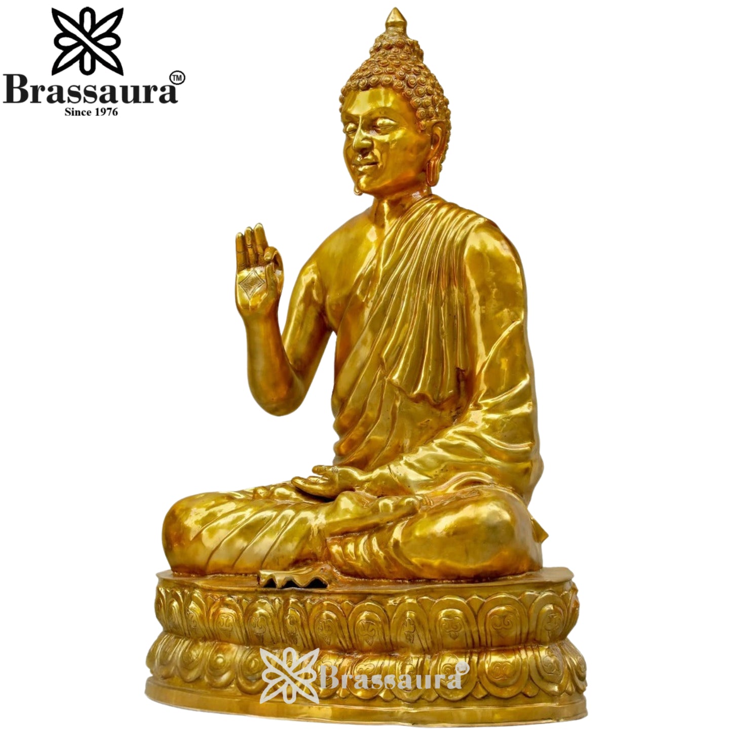 Brass Blessing Royal Golden Buddha Weight 150 kg & Height 56 Inch