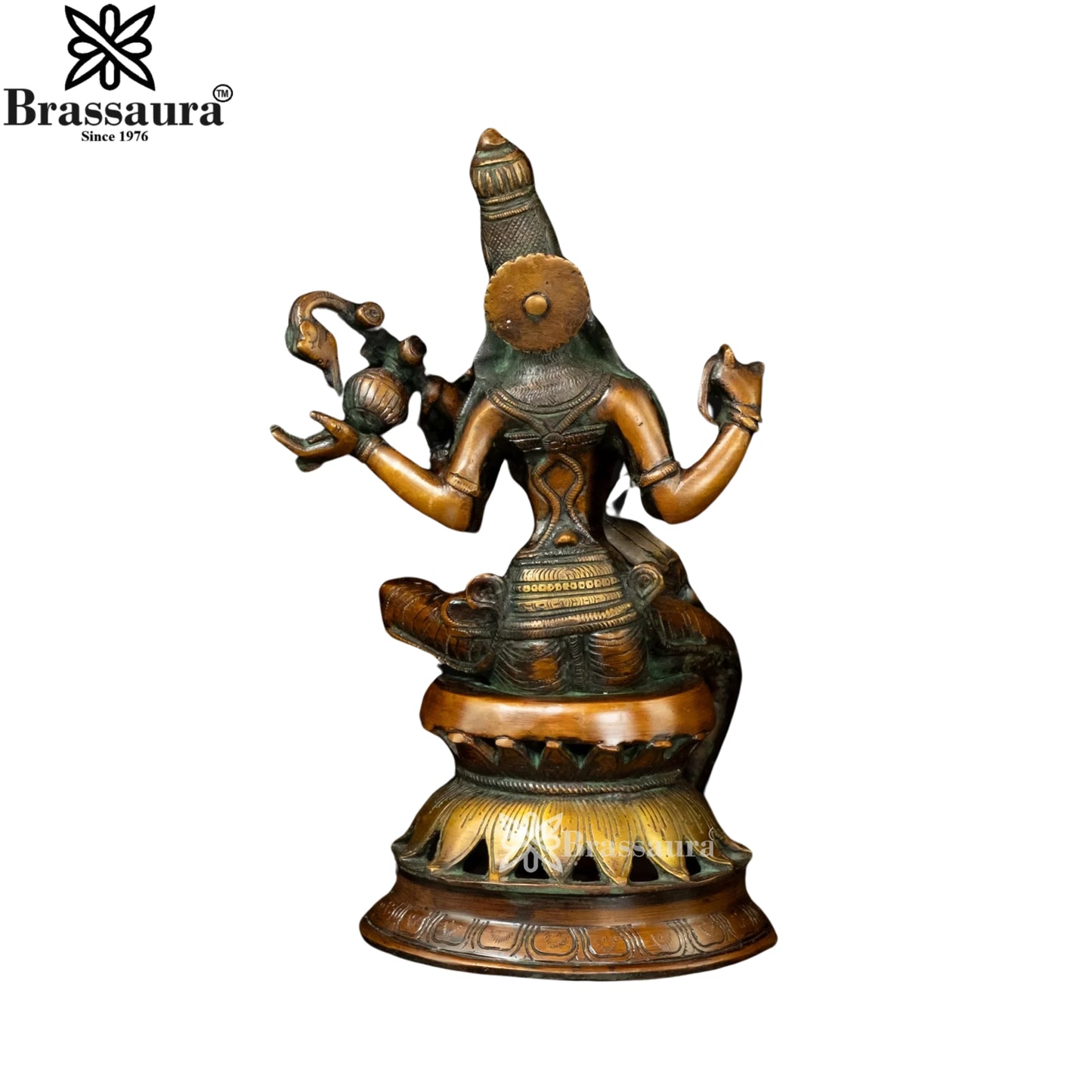 Brassaura™ Brass Saraswati Figurine – Height 12.2 Inches & Weight 4.59 Kgs | Artistic Goddess Statue