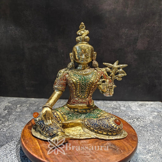 Brass Antique Tara Weight 3 Kg & Height 10.5 Inch