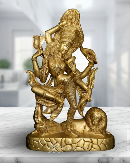 Brass Aardhnareshwar Statue Weight 7.5 Kg And Height 16.5 Inch