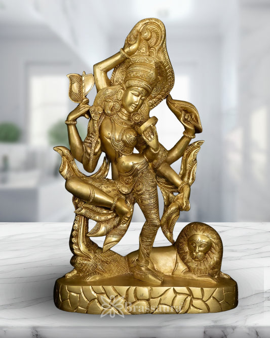 Brass Aardhnareshwar Statue Weight 7.5 Kg And Height 16.5 Inch