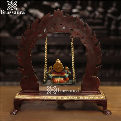 Brass Artistic Ganesha Jhula Weight 5.5 Kg & Height 15 Inch