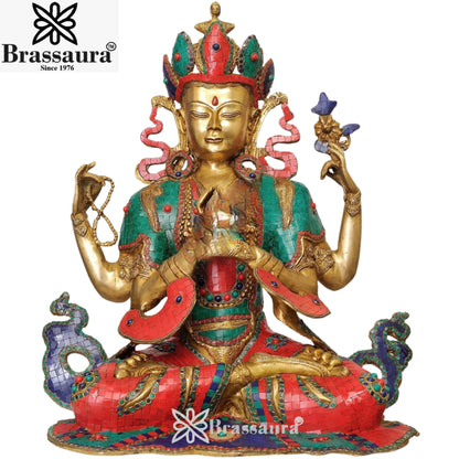 Brass Gem Stone Work Tara Weight 21 Kg & Height 23 Inch