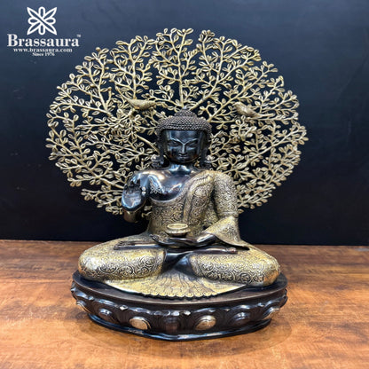 Brass Tree Buddha Weight 32 Kg & Height 29 Inch