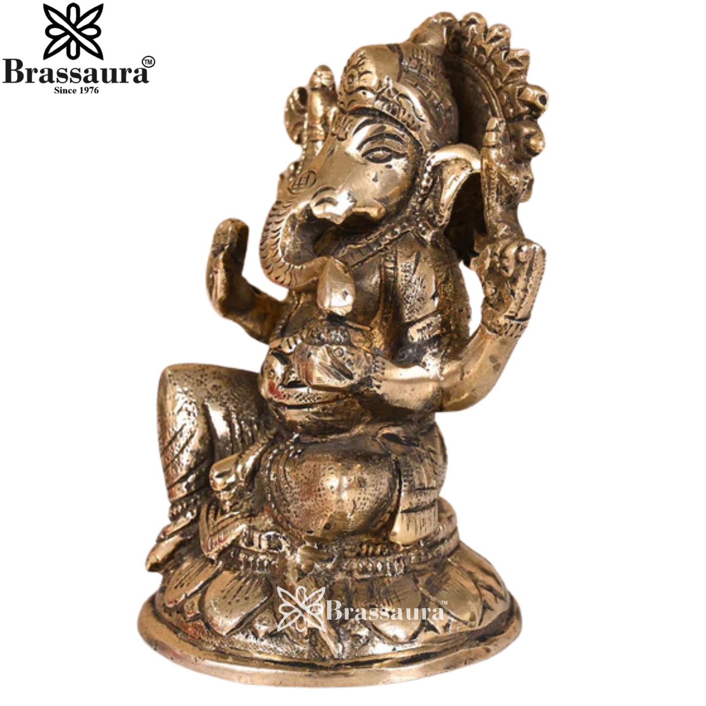 Brass Ganesha Statue Weight 1 Kg & Height 4 Inch