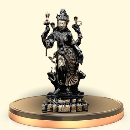 Brass Aardhnareshwar Statue Weight 9.66 Kg And Height 17.5 Inch