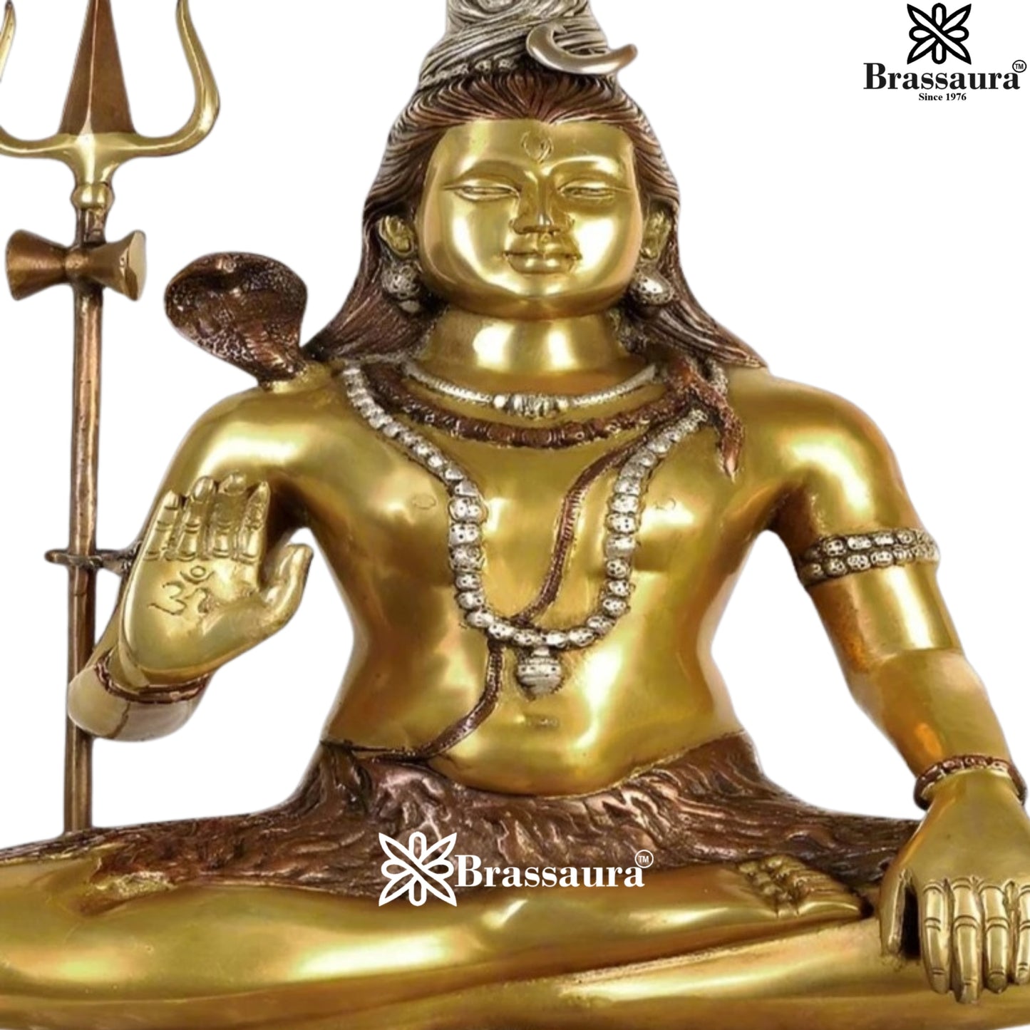 Brassaura™ Premium Brass Lord Shiva Idol – Height 22 Inches & Weight 15 Kgs | Spiritual Use