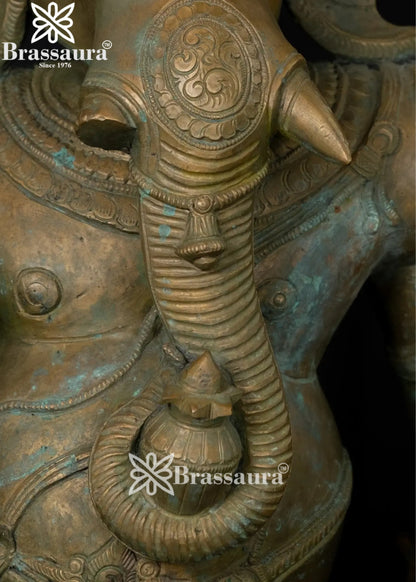 Bronze Dancing Ganesha Statue Weight 61 Kg And Height 34 Inch