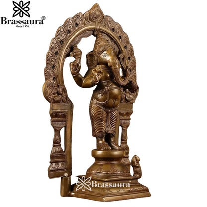 Brass Vintage Ganesha Statue Weight 5.6 Kg & Height 14 Inch