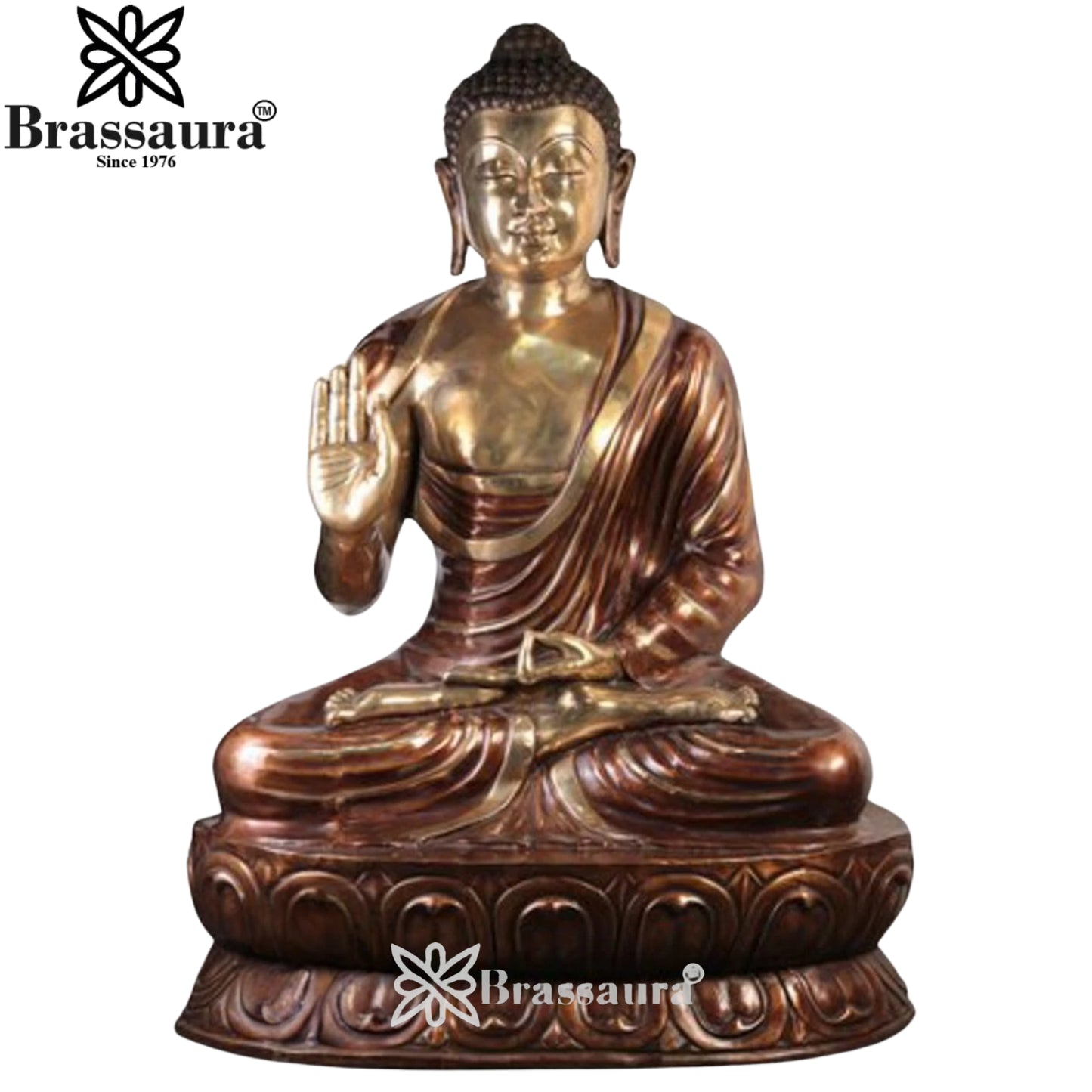 Brass Blessing Buddha Weight 245 kg & Height 68 Inch
