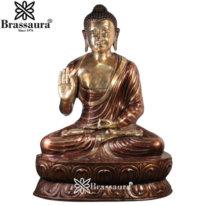 Brass Blessing Buddha Weight 245 kg & Height 68 Inch