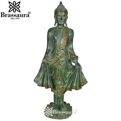 Brass Standing Buddha Weight 32 kg & Height 42 Inch