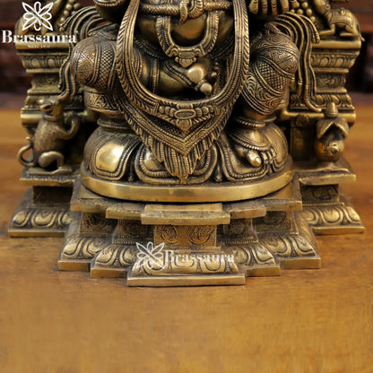 Brass Ring Ganesha Weight 17.5 Kg & Height 19 Inch