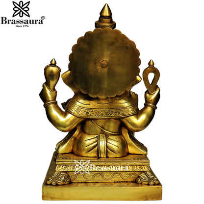 Brass Super fine Ganesha Statue Weight 41.27 Kg & Height 26.6 Inch