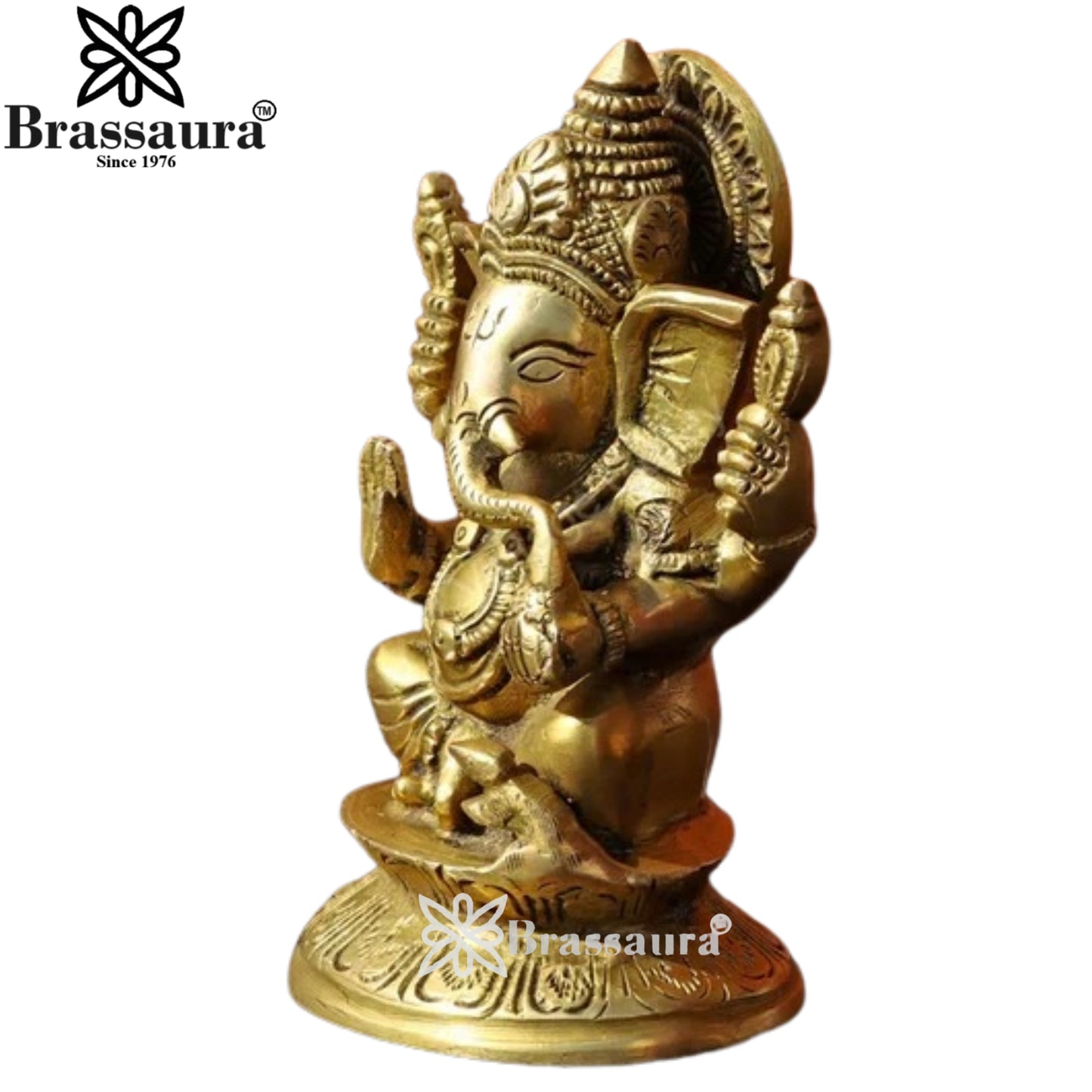 Brass Ganesha Statue Weight .39 Kg And Height 3.9 Inch