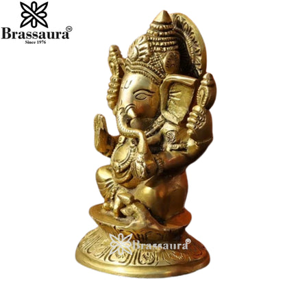 Brass Ganesha Statue Weight .39 Kg And Height 3.9 Inch
